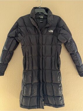 The North Face Women's Long Black Quilted Down Coat